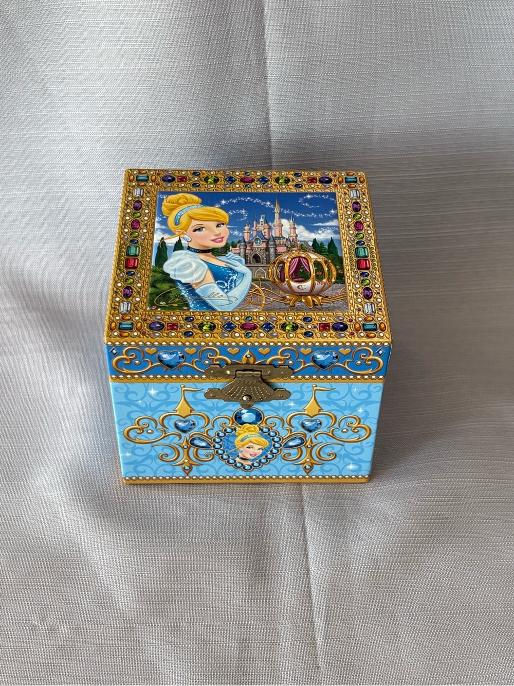 Disney Parks Cinderella Decorative Jewelry Box - Blue & Gold